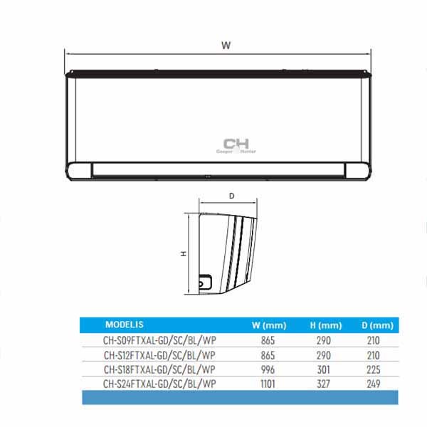 Oro kondicionierius/šilumos siurblys Cooper&Hunter SUPREME SILVER Inverter CH-S09FTXAM2S-SC (-30°C) - Image 6